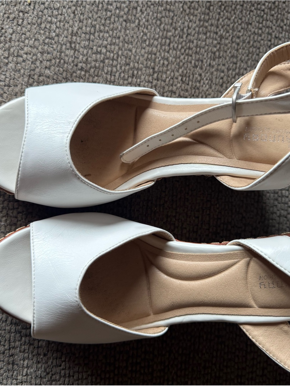 Chinese Laundry White Open-Toe Ankle Strap Sandals
